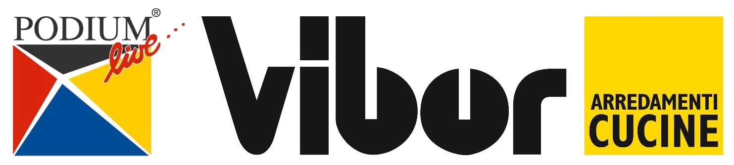 Logo Podium Live e Vibor Arredamenti Cucine